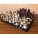 Angels vs demons, Chess set 11.81” x 11.81”, Marble Chess board in black and white, Chess set handmade, Resin chess set