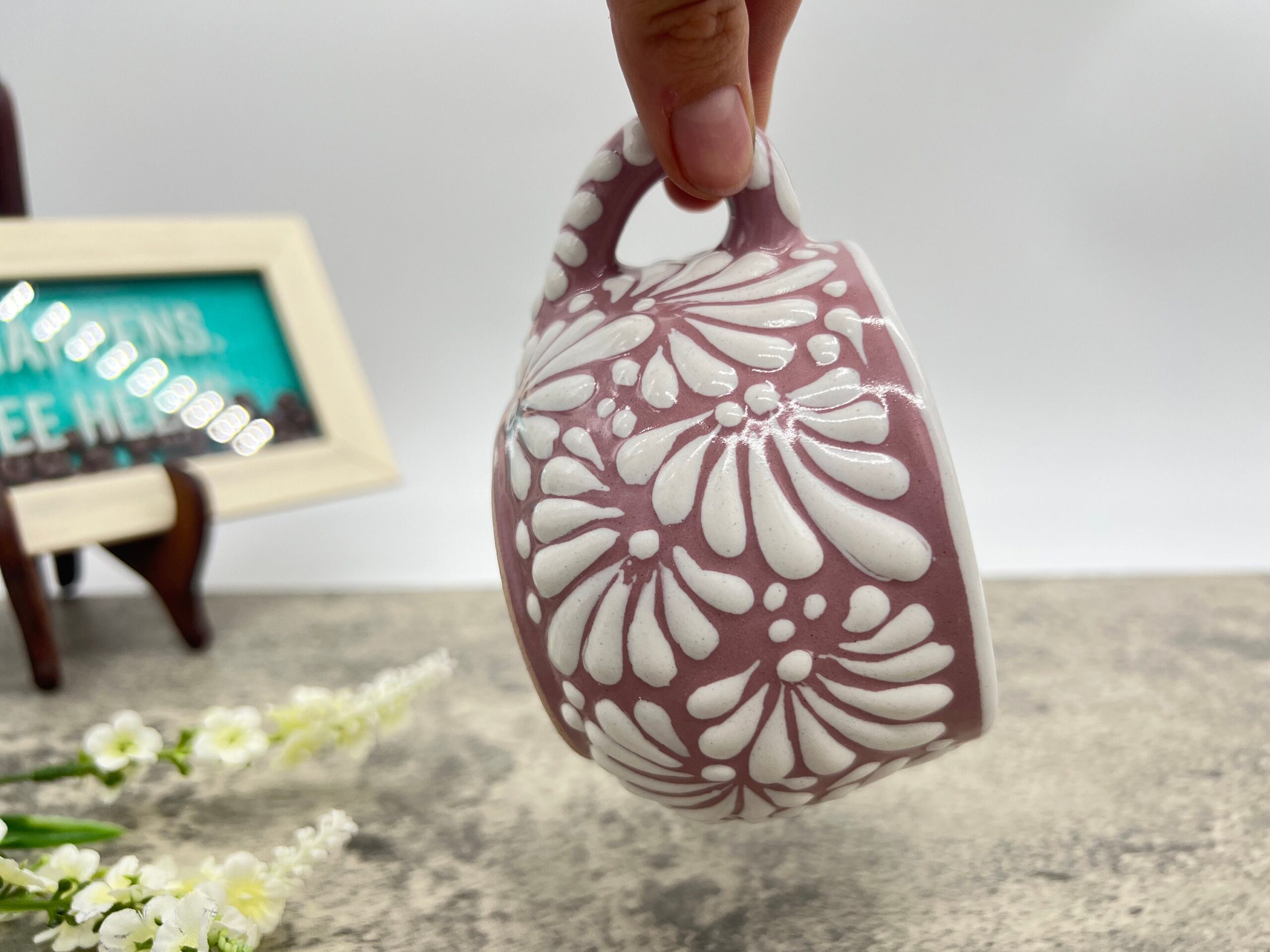 Cappuccino Cup, Mexican Coffee Mug, Puebla Talavera Pottery, Ceramic Thermos, Lead-Free - Image 3