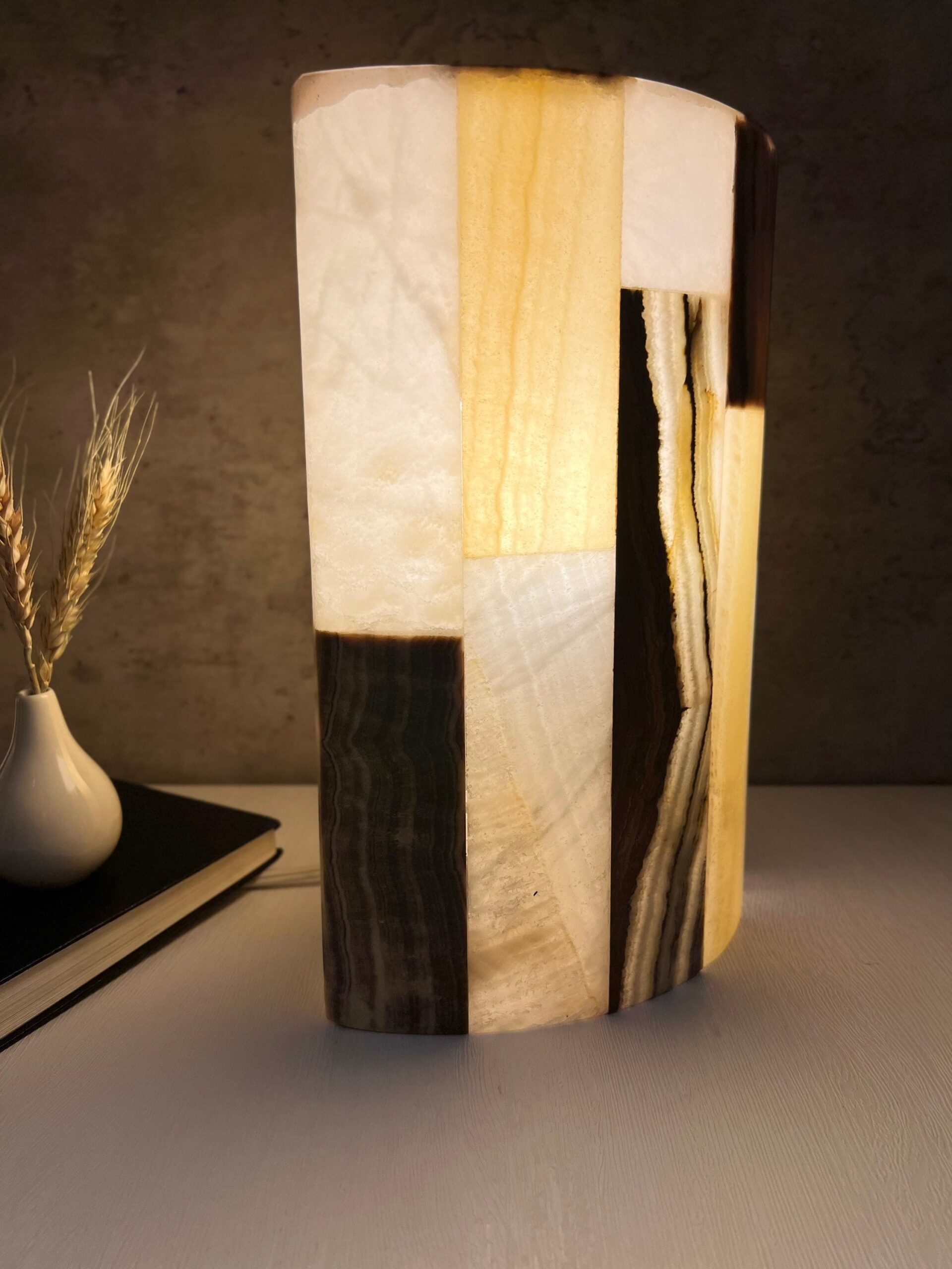 Table lamp crystal, Stone lamp, 0nyx decor, Gemstone lamp, Murano table lamp, Set of 2 pieces - Image 3