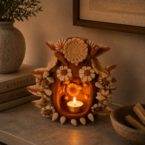 Filigrana Clay Mini Chimney, Candle Holder Artistic  Oaxaca México By Artisans Handmade Crafts, Home Decor Folk Art,  Pastillaje Technique