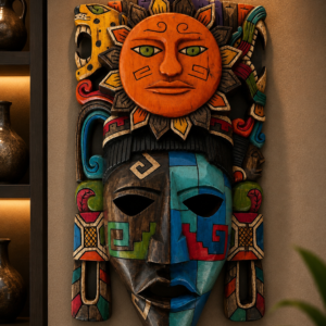 Prehispanic Wooden Mask, Mayan Culture From Yucatán