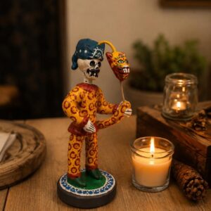 Jaguar Dance Handcrafted Polychrome Vibrantly Painted, Authentic Mexican Folk Art, Unique Home Decor, Hand-Molded and Painted, Artisan Craft
