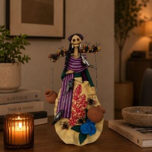 10.5” Catrina, Frida Kahlo Doll, Day of the dead, Human skeleton, Mexican decorations, Sugar skull