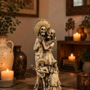 Family Catrinas, Dia De Los Muertos - Day Of The Dead, Human Skeleton, Mexican Catrina, Skull Sculpture,  Catrina  Figurine, Ofrenda Decor