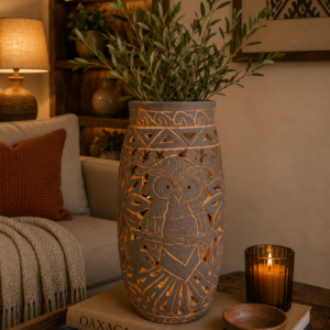 Mexican pottery, Clay plant pot, Pottery luminary, White clay vase, Mexican vase, Mexican clay pot, Oaxaca pottery, White pottery vase