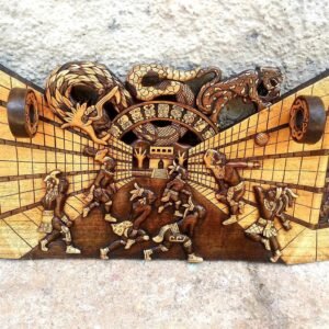 Mayan wall decor, Mexican painting, Quetzalcoatl, Prehispanic, Wood carving, Handcrafted