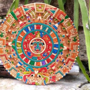 Prehispanic Aztec Art, Aztec calendar, Mexican painting, Wood carving, Handcrafted ASK FOR CUSTOMIZE