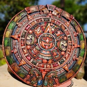 Prehispanic Aztec Art, Aztec calendar, Mexican painting, Wood carving, Handcrafted ASK FOR CUSTOMIZE