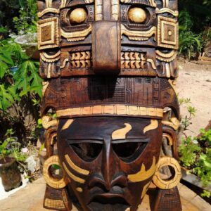 Prehispanic Wooden mask, Mayan culture, Mexican wall art, Hand carved ASK FOR CUSTOMIZE