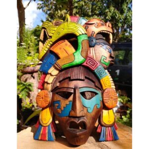 Prehispanic Wooden mask, Mayan culture, Mexican wall art, Hand carved ASK FOR CUSTOMIZE