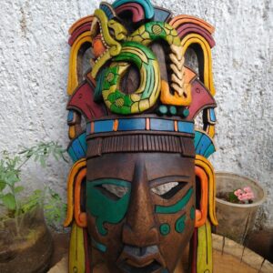 Prehispanic Wooden mask, Mayan culture, Mexican wall art, Hand carved ASK FOR CUSTOMIZE