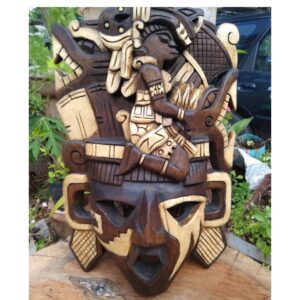 Prehispanic Wooden mask, Mayan culture, Mexican wall art, Hand carved ASK FOR CUSTOMIZE