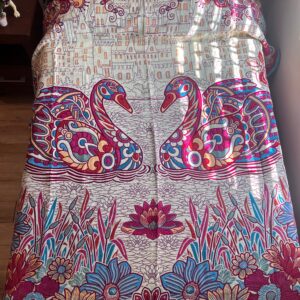 Mexican blanket, Swan Bird design, Bed cover, Full size blanket