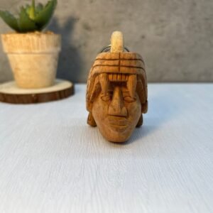 Mayan wooden keychain, Mexican folk art, Mexican mask, Mayan art, Mayan mask, Prehispanic, Mayan statue