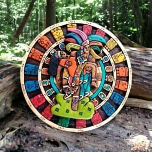 Prehispanic Mayan Art, Mayan calendar, Mexican painting, Popocatepetl and Iztaccihuatl, Wood carving, Handcrafted ASK FOR CUSTOMIZE