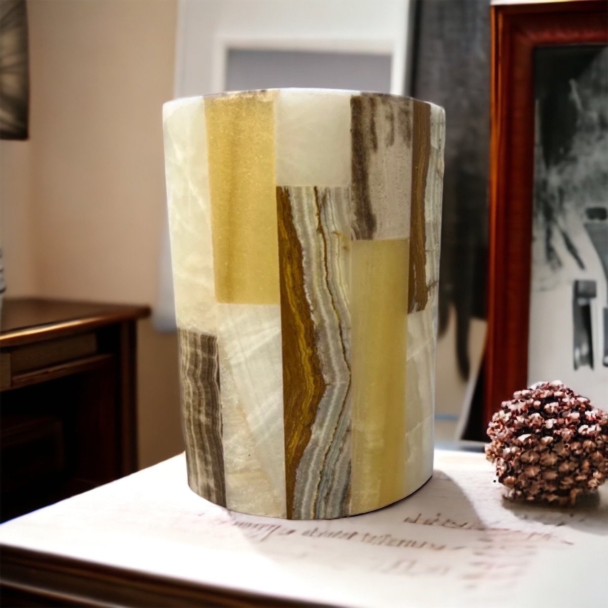 Table lamp crystal, Stone lamp, 0nyx decor, Gemstone lamp, Murano table lamp, Set of 2 pieces - Image 2