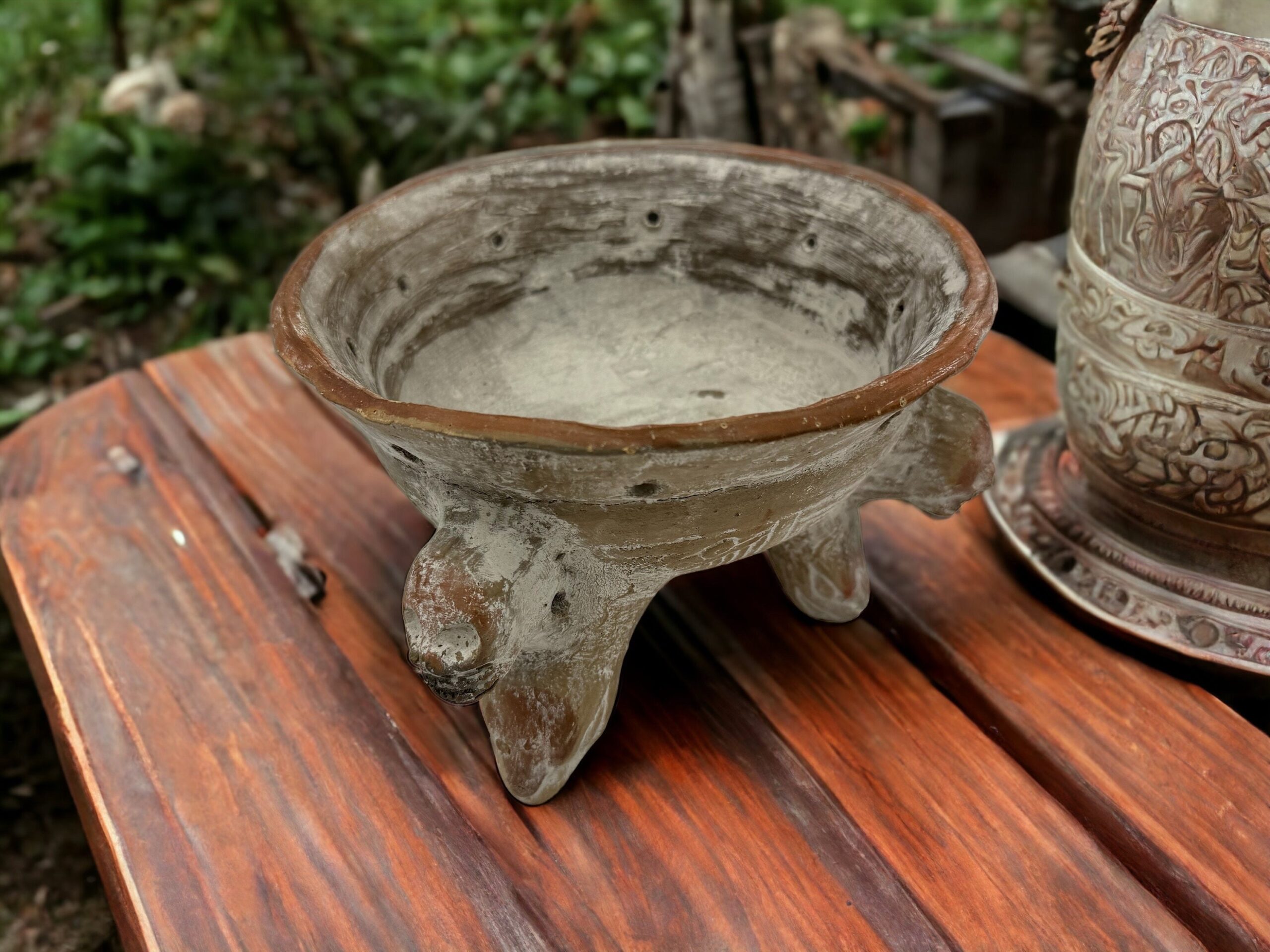 Incense Burner Handcraft Mexican Culture Home Decor Prehispanic Vintage Rustic Clay Antique Ancrestral Figurines - Image 1