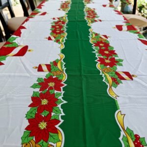 Christmas Navidad Table Cover Sugar Charm Design, Festive  Decor Dinning Table Cloth, Navidad Tablecloth, Santa Claus Decorations