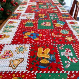 Christmas Navidad Table Cover Sugar Charm Design, Festive  Decor Dinning Table Cloth, Navidad Tablecloth, Santa Claus Decorations