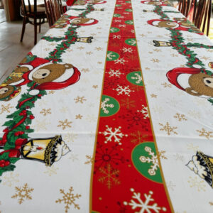 Christmas Navidad Table Cover Sugar Charm Design, Festive  Decor Dinning Table Cloth, Navidad Tablecloth, Santa Claus Decorations