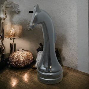 LARGE Ceramic Night Piece For Home Decor Interior Design, Chess set Horse Statue