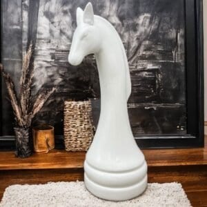 LARGE Ceramic Night Piece For Home Decor Interior Design, Chess set Horse Statue