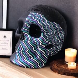 Sugar skull, Catrina, Day of the Dead ornaments, skull as Mexican decoration, human skull sculpture, 6” high