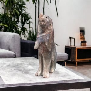 Dog sculpture, Stone dog statue, Dog carving, Puppy statue, Decorative dog, Carved stone animal