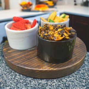 Wood serving tray, Gemstone bowl, Snack bowl, Sauce dish, Marble bowl, Serving wood bowl, Set of 4 pieces