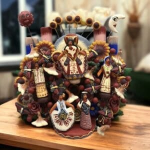 Mexican Folklore Mariachi Tree of life, Arbol de la vida, Handmade In Metepec, Mexican Pottery 9” High