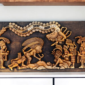 Aztec Art, Mayan art, Mexican painting, The sacrifice, Prehispanic, Wood carving, Handcrafted ASK FOR CUSTOMIZE
