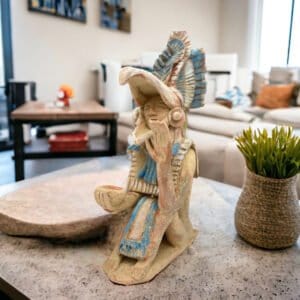 Eagle Warrior With Pulque- Maguey Plant Handcraft Mexican Culture Home Decor Prehispanic Vintage Rustic Clay Mateial Pulque God Beverage