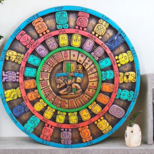 Prehispanic Mayan Art, Mayan calendar, Mexican painting, Wood carving, Handcrafted