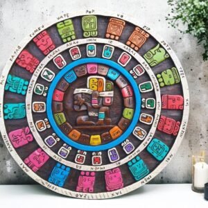Prehispanic Mayan Art, Mayan calendar, Mexican painting, Wood carving, Handcrafted ASK FOR CUSTOMIZE