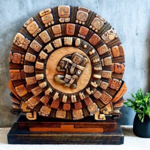 Prehispanic Perpetual calendar, Mayan Art, Mayan calendar, Mexican painting, Wood carving, Handcrafted ASK FOR CUSTOMIZE