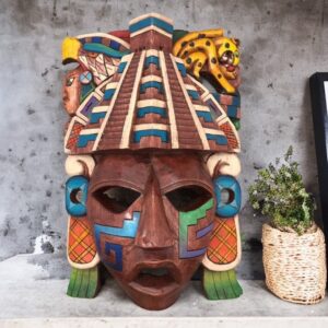 Prehispanic Wooden mask, Mayan culture, Mexican wall art, Hand carved ASK FOR CUSTOMIZE