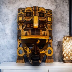 Prehispanic Wooden mask, Mayan culture, Mexican wall art, Hand carved ASK FOR CUSTOMIZE