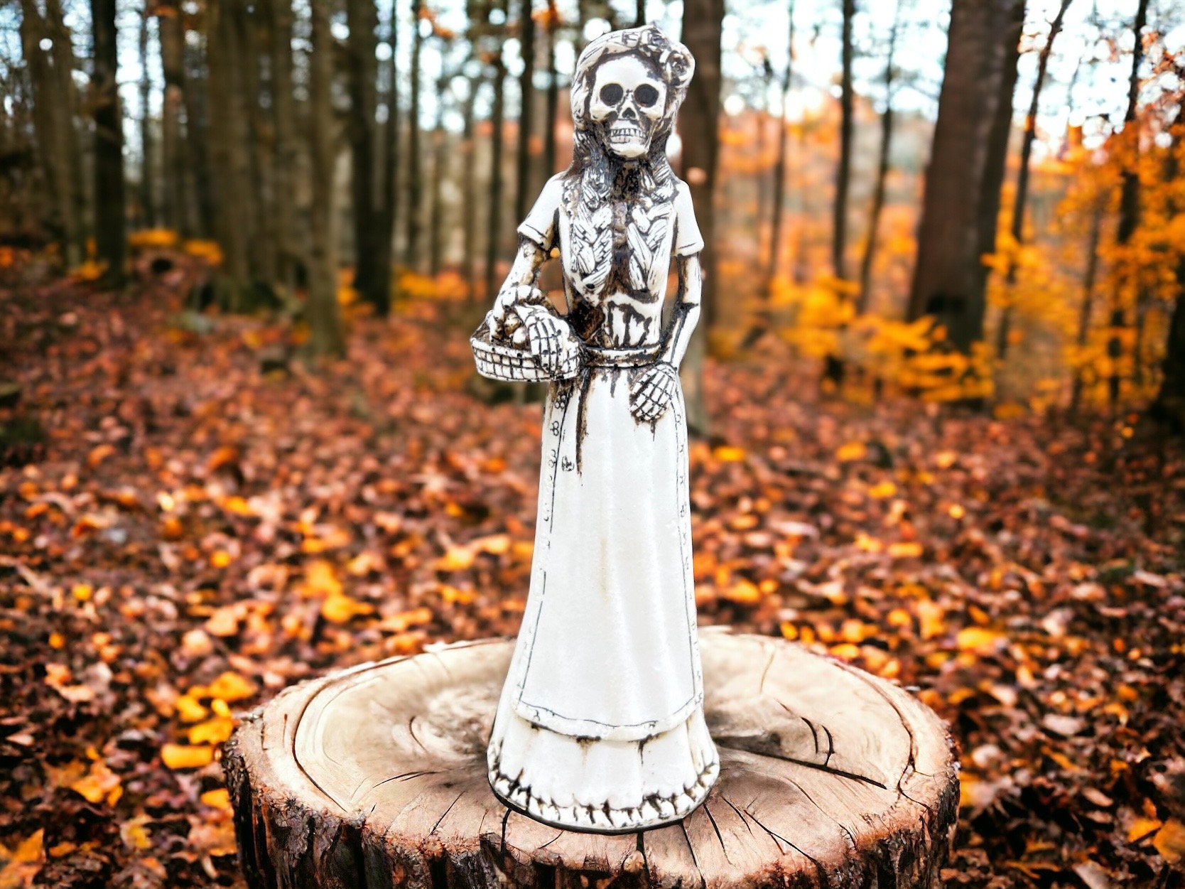 Picnic Catrina, Dia De Los Muertos - Day Of The Dead, Human Skeleton, Mexican Catrina, Skull Sculpture,  Catrina Skeleton Figurine, Ofrenda - Image 1