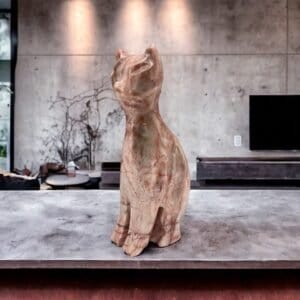 Cat statue, Cat figurine, Stone cat sculpture, Cat carving, White cat figurine, Carved stone animal