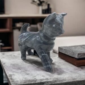 Marble Cat statue, Cat figurine, Stone cat sculpture, Cat carving, Gray  cat figurine, Carved stone animal