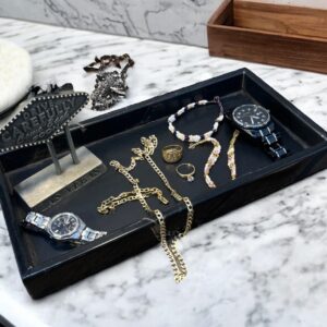 Marble dinning table, Marble tray, Wine serving tray, Vanity tray bathroom, Large serving tray, Marble jewelry tray, Black marble tray