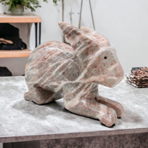 Marble Stone rabbit, Rabbit sculpture, Bunny figure, Rabbit statue, Marble rabbit, Carved stone animal, Stone bunny