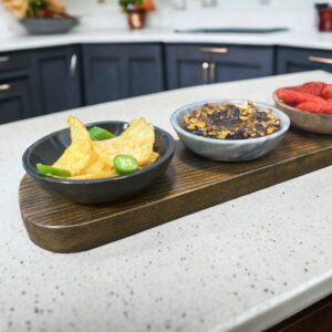 Wood serving tray, Gemstone bowl, Snack bowl, Sauce dish, Marble bowl, Serving wood bowl, Set of 4 pieces