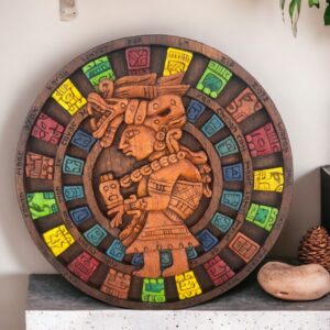 Prehispanic Aztec Art, Aztec calendar, Mexican painting, Wood carving, Handcrafted ASK FOR CUSTOMIZE