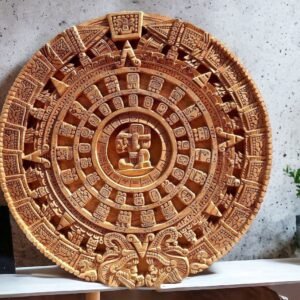 Prehispanic Aztec Art, Aztec calendar, Mexican painting, Wood carving, Handcrafted ASK FOR CUSTOMIZE