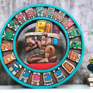 Prehispanic Mayan Art, Mayan calendar, Mexican painting, Wood carving, Handcrafted ASK FOR CUSTOMIZE