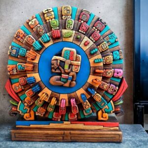 Prehispanic Perpetual calendar, Mayan Art, Mayan calendar, Mexican painting, Wood carving, Handcrafted ASK FOR CUSTOMIZE