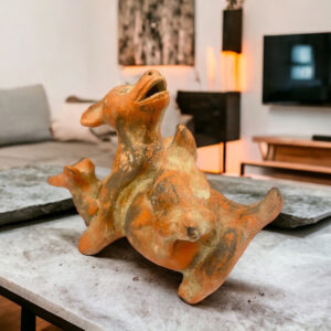 Xoloizcuintle Xolo Ancient Mexico History , Prehispanic Mythology Vintage Rustic Clay Mateial Folk Art Home Decor