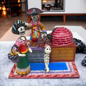 Panadero Handcrafted Polychrome Vibrantly Painted, Authentic Mexican Folk Art, Unique Home Decor, Hand-Molded and Painted, Artisan Craft