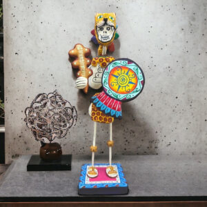 Jaguar Warrior  Handcrafted Polychrome Vibrantly Painted, Authentic Mexican Folk Art, Home Decor, Hand-Molded and Painted, Artisan Craft